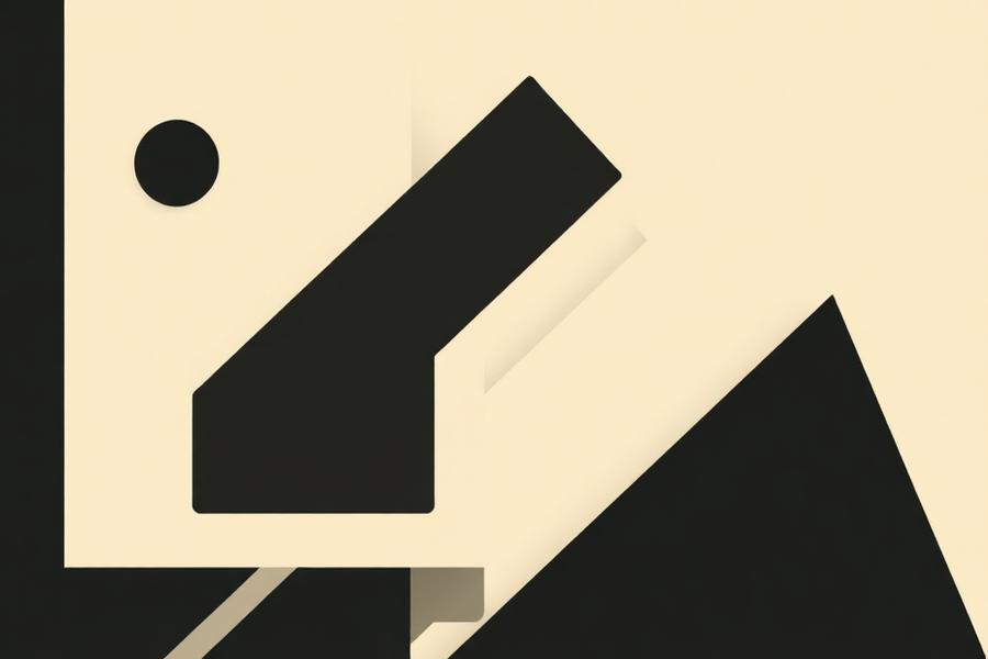 Abstract geometric shapes in beige and black